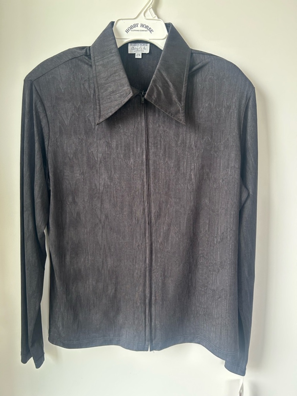 Hobby Horse Women’s Lana Classic Black Horsemanship Front Zip Show Shirt 2X